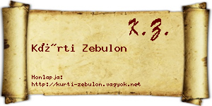 Kürti Zebulon névjegykártya